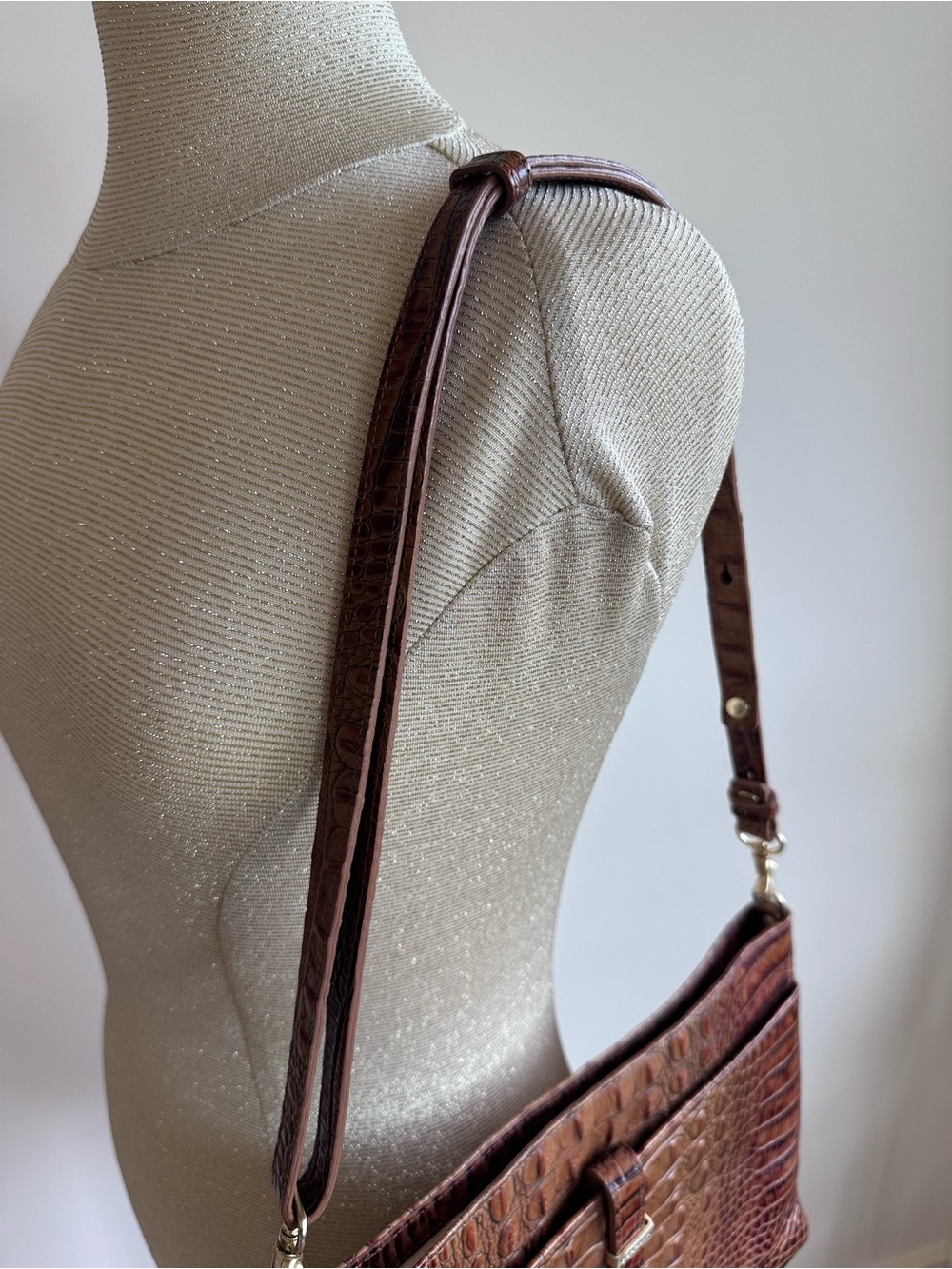 Brahmin Leather Crossbody Shoulder Bag in Pecan Melbourne - Picture 6 of 16